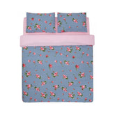 Lenjerie de pat din bumbac, pentru 2 persoane, 4 piese, motiv floral Rose